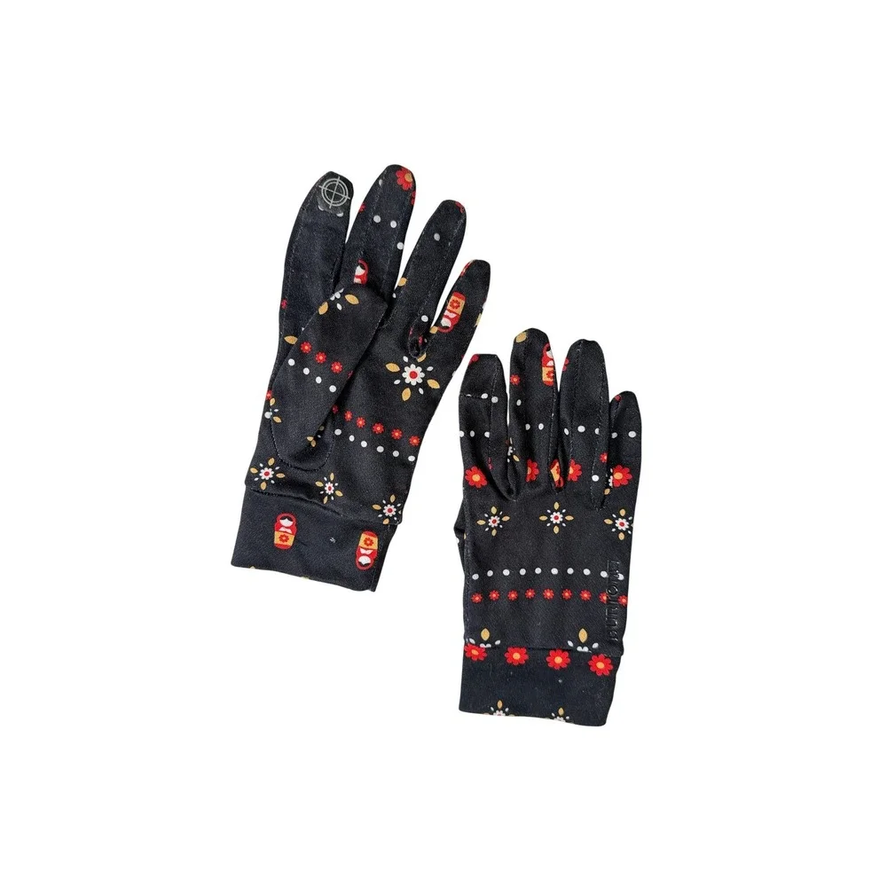 Burton Screen Grab Liner Gloves M/L Black Floral Matryoshka Doll
